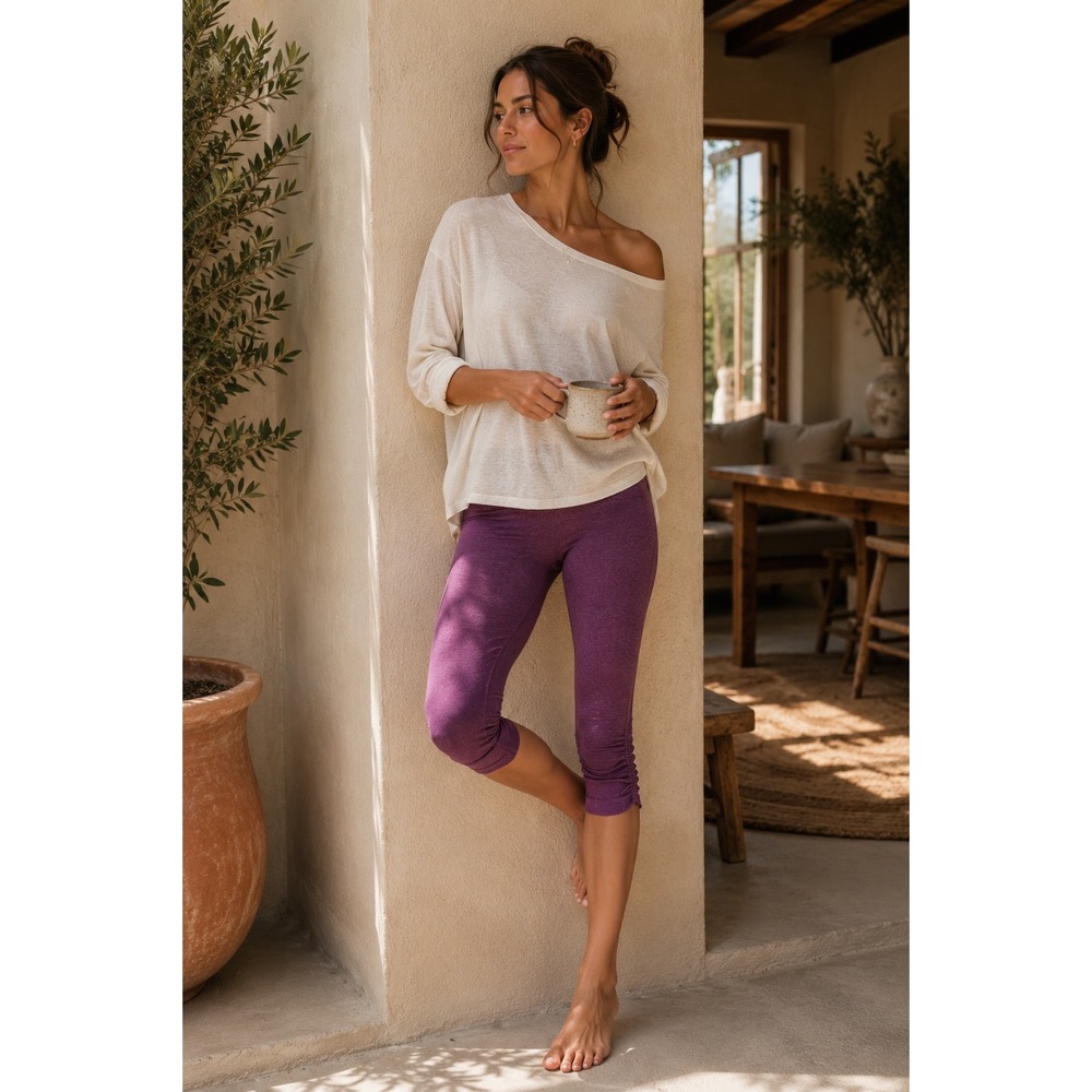 Lululemon In The Flow Crop‎ II Leggings Heathered Berry Yum Yum Purple 4